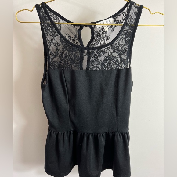 Lace Peplum Tank Blouse / Top - Picture 2 of 5